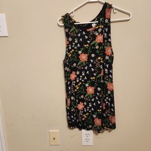 Old Navy luxe black floral tank top